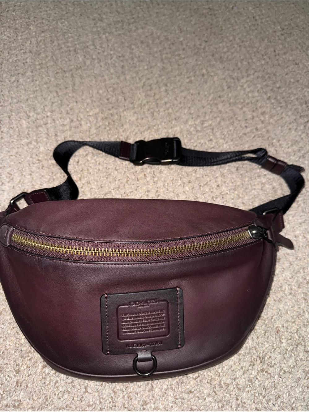Coach Men’s Burgundy Leather Belt Bag